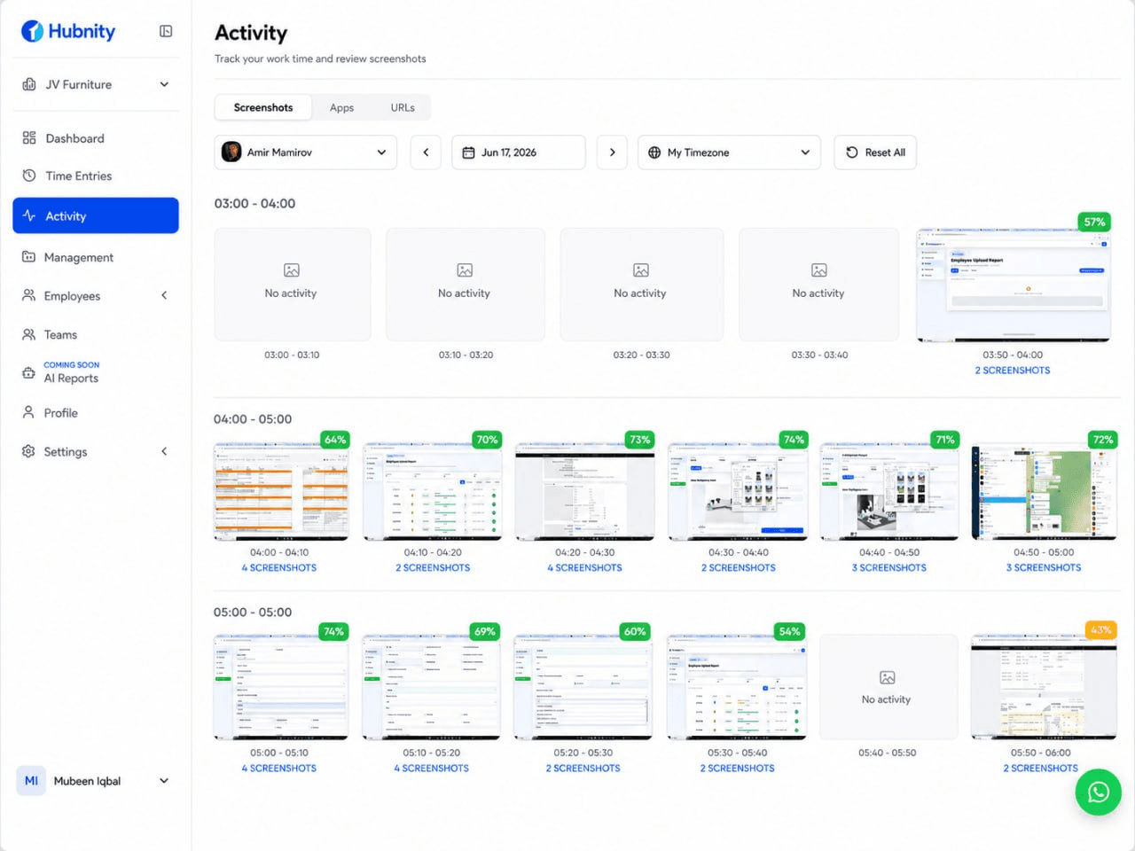 Finance dashboard with utilization and billing metrics