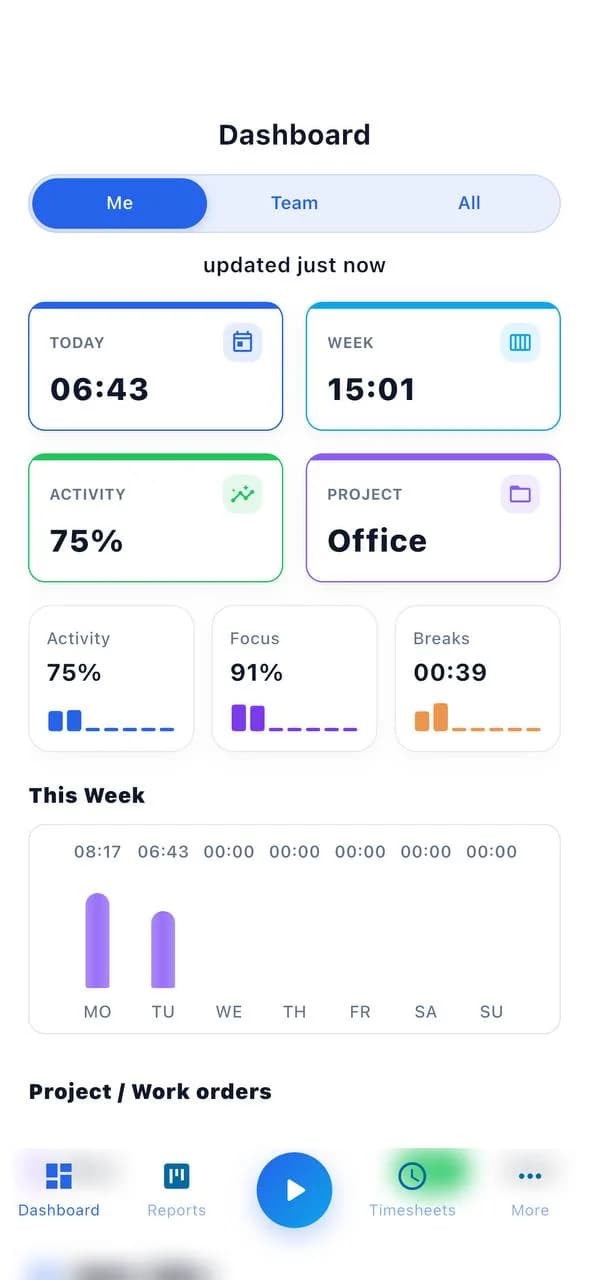 Preview of a Hubnity mobile app screen