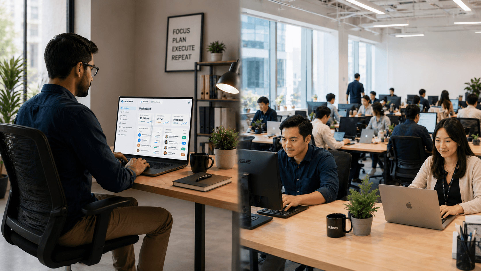 Remote versus in-office performance comparison chart