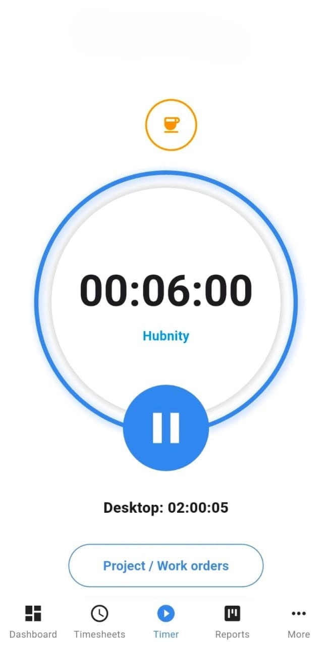 Hubnity mobile app screen