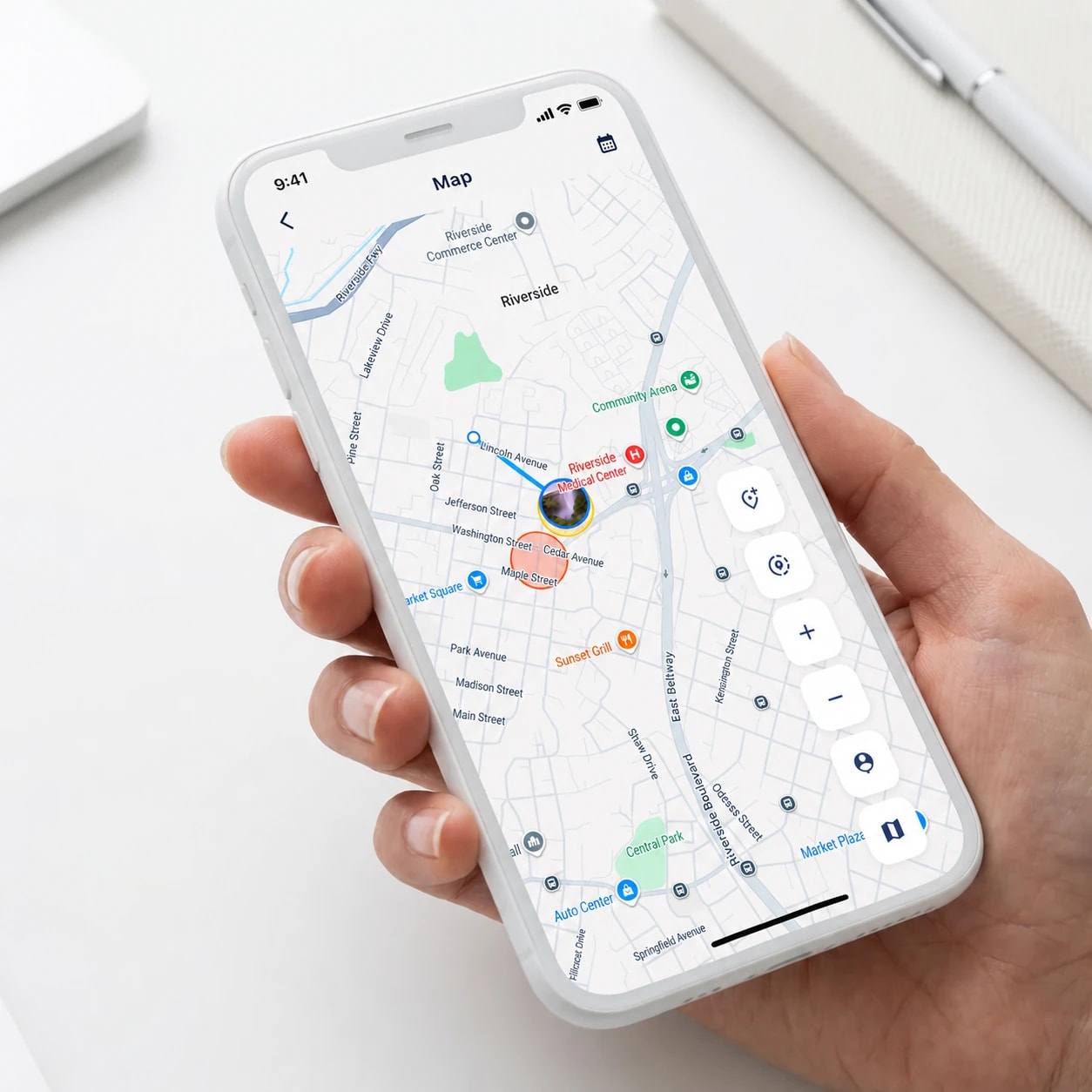 Hubnity mobile GPS time tracking in use