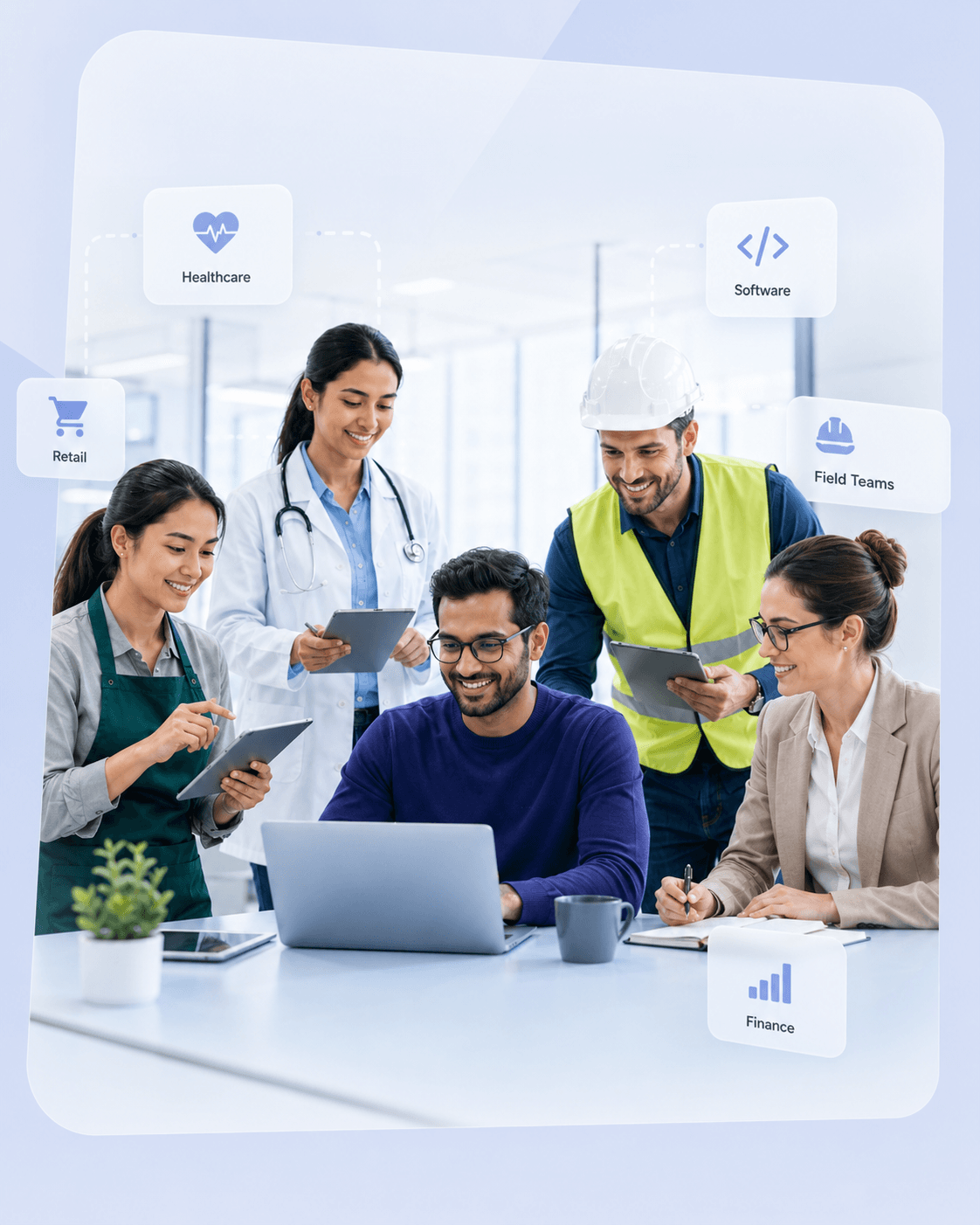Different industry teams using Hubnity workflows