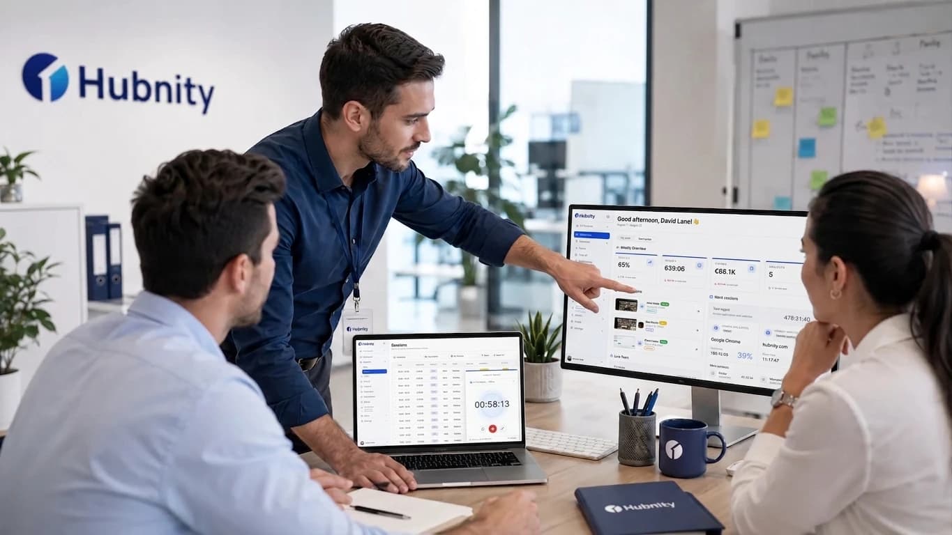 Team using Hubnity employee activity insights