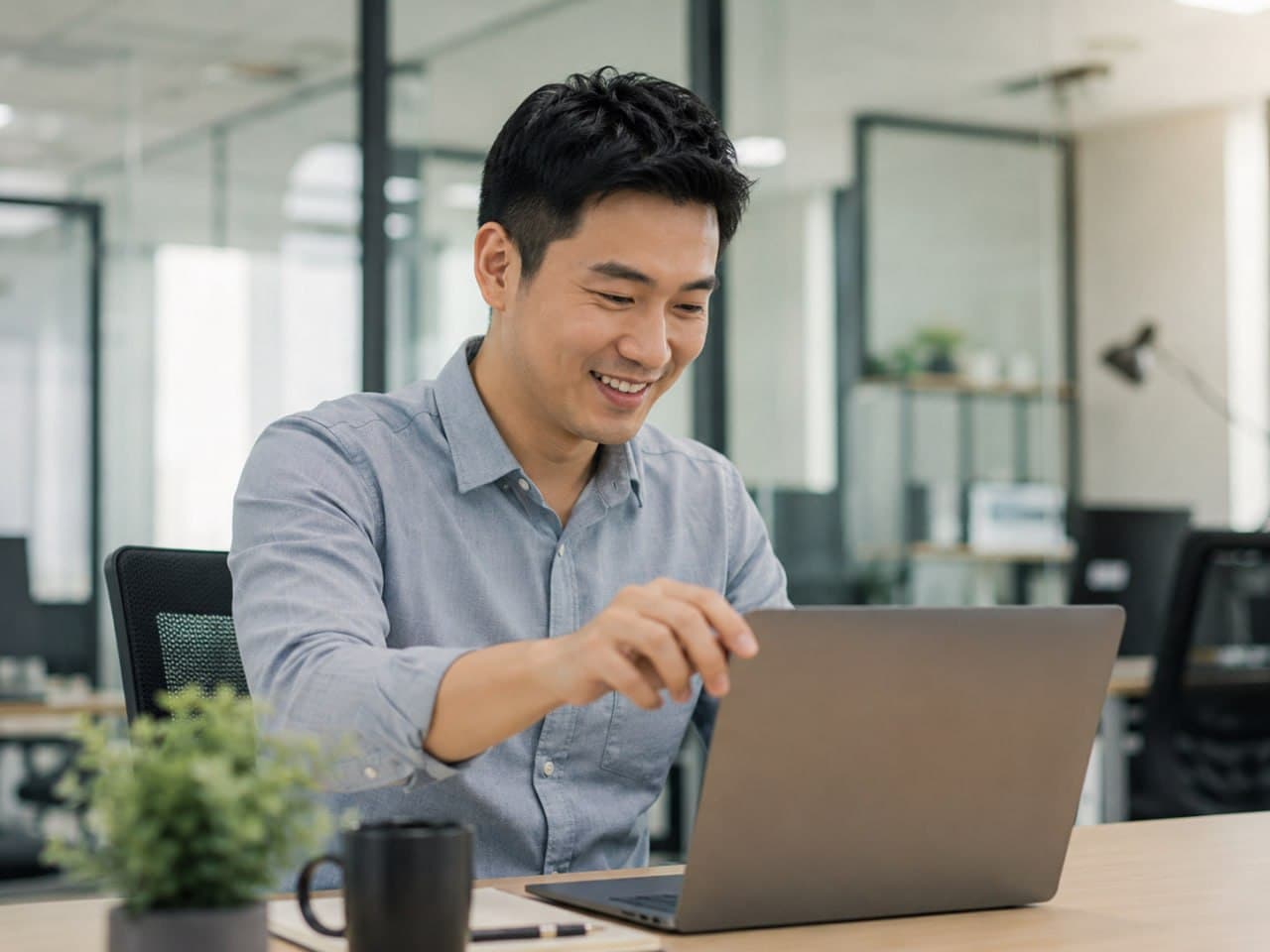 Professional working remotely with Hubnity